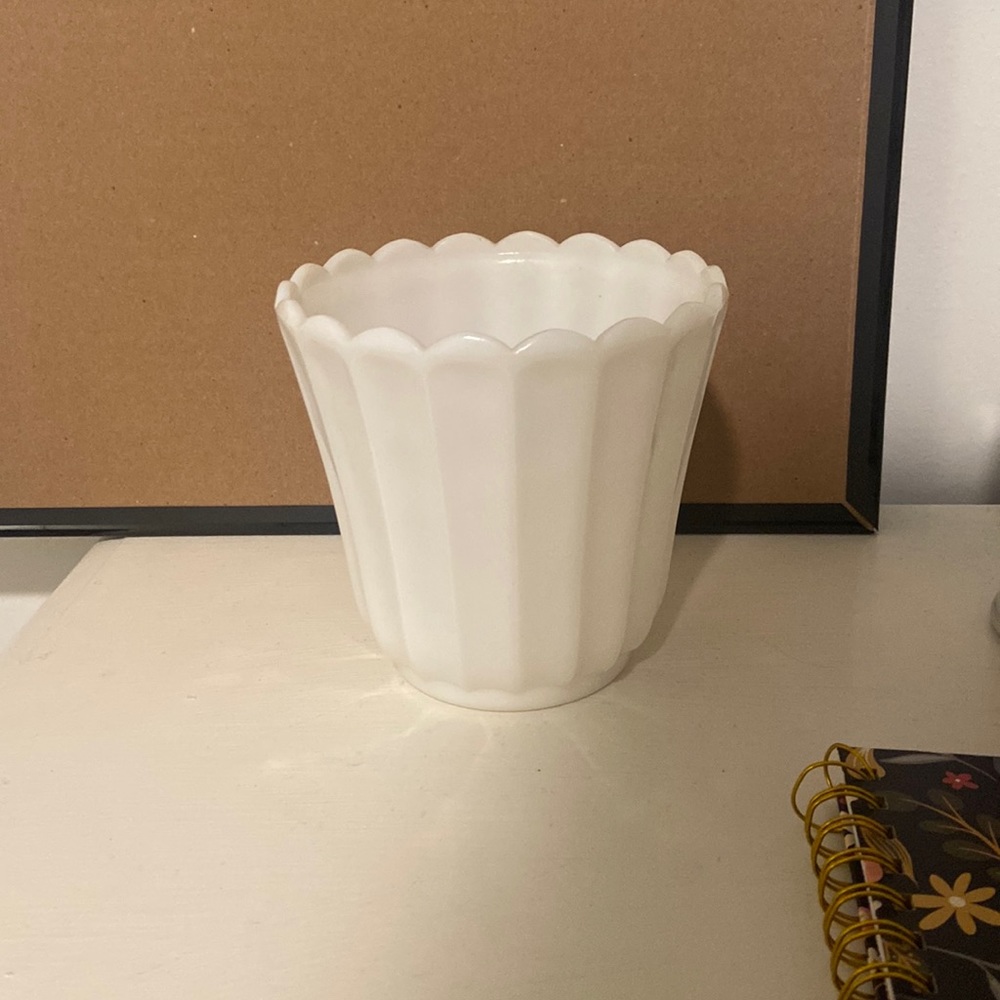 Milk glass candy dish